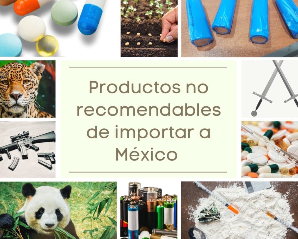 se ven varios productos que no son recomendables de importar a Mexico por que están prohibidos o tienen muchos problemas en la aduana